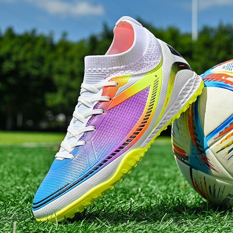 Fashion Mens Soccer Shoes TF/FG High Ankle Football Boots Kids Women Outdoor Sports Shoes Multicolor Training Match Athletic Sneakers