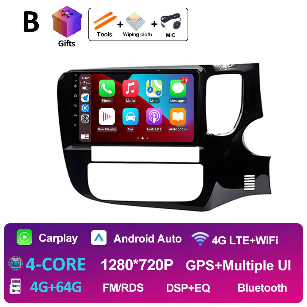 Интеллектуальная система беспроводной Carplay для Mitsubishi Outlander 3 2012 - 2018 BT 2.5D сенсорный экран GPS навигация Автомагнитола без 2din