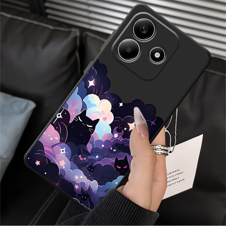 Чехол для телефона для Xiaomi Redmi Note 14 11S 14C A1 A2 A3 12 11 Pro 13 Pro Plus 9 8 7 12C 13C A4 A5 K40 K80 10 12S Черный Кот