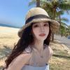 Spring and Summer Travel Straw Hat Female Pastoral Style Straw Woven Lace Mesh Visor Fashionable Beach Hat Big Eaves Hat