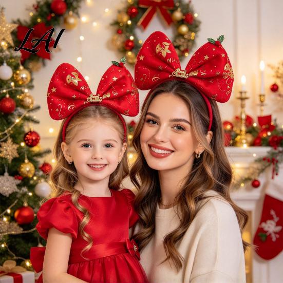 Big Bow Hairband for Christmas Headband Women Girls Striped Sparkly Huge Gift Girls Hair Accessory Holiday Party Costume Xmas New Year Eve