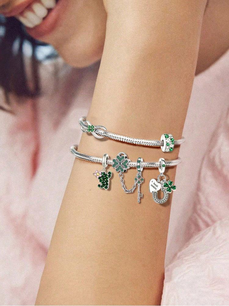 Медный Зеленый Растения Подвеска Браслет Шарм Шар Подходит Для Браслетов Сделай Сам Женские Украшения