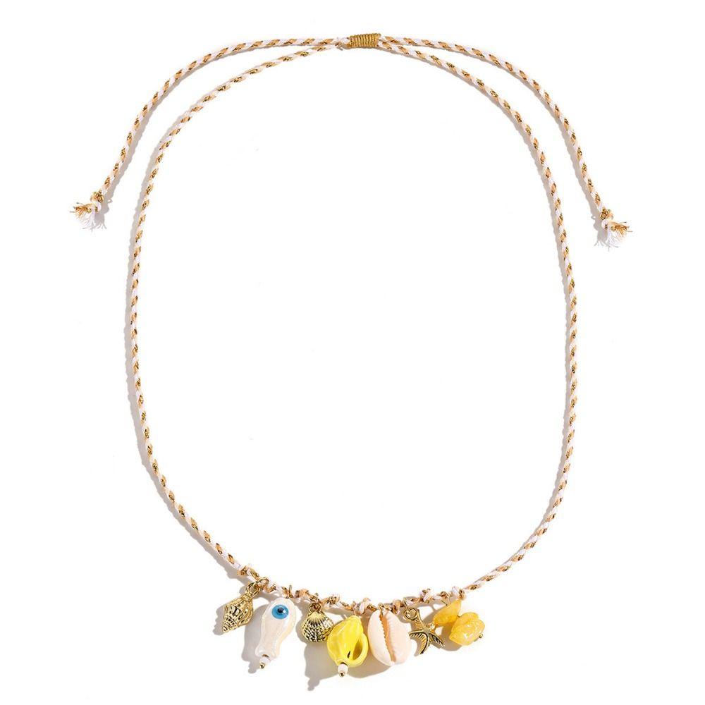 Ornaments Bohemian Shell Beads Necklace Adjustable Shell Starfish Beach Chain  Daily