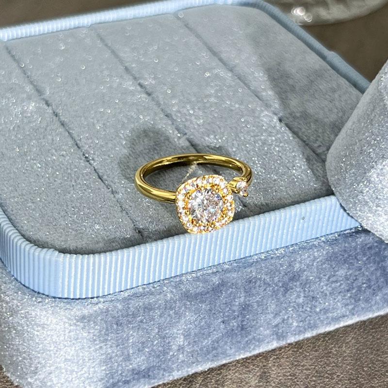 2026 Old Money Wind Exquisite Micro-inlaid Zircon Butterfly Flower Opening Ring Women's Light Luxury Geometric Stacking Wearing Versatile Niche Ring