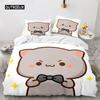 Peach Cat Bedding Cover Collection Goma Cute Cartoon Cats Duvet Cover Infantil Bedclothes Queen King Size For Children Girl Room Decor