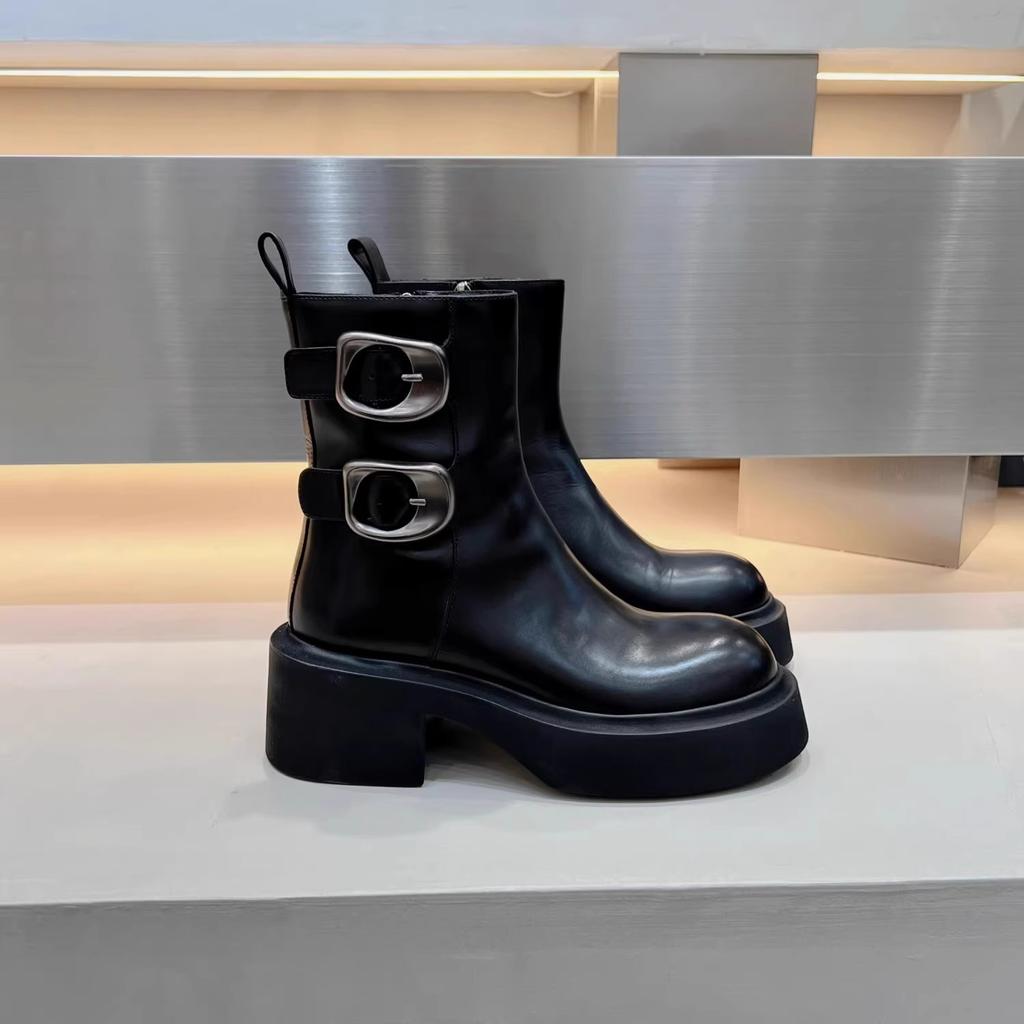 NEW Women Ankle Boots Eelgant Side Zippers Shoes Vintage Square Heels Autumn Winter Ladies Chelsea Booties