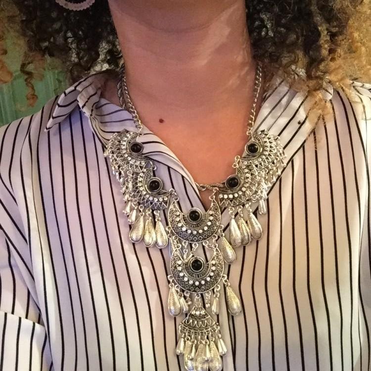 Drop Water Elegant Pendant Necklace Earrings Set Women Vintage Jewelry Accessory