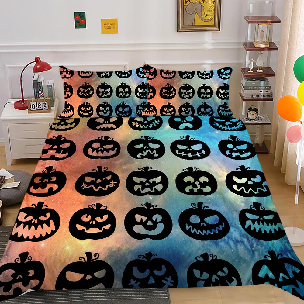 Комплект постельного белья на тему Хэллоуина, комплект постельного белья с пуховым одеялом и наволочкой для спальни, полноразмерное украшение для дома в Австралии, ЕС и США