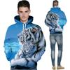 White Tigers Print Hoodies Unisex 3d Sweatshirts Personality Animal Streetwear