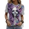 Женская футболка с коротким рукавом и принтом скелета на Хэллоуин