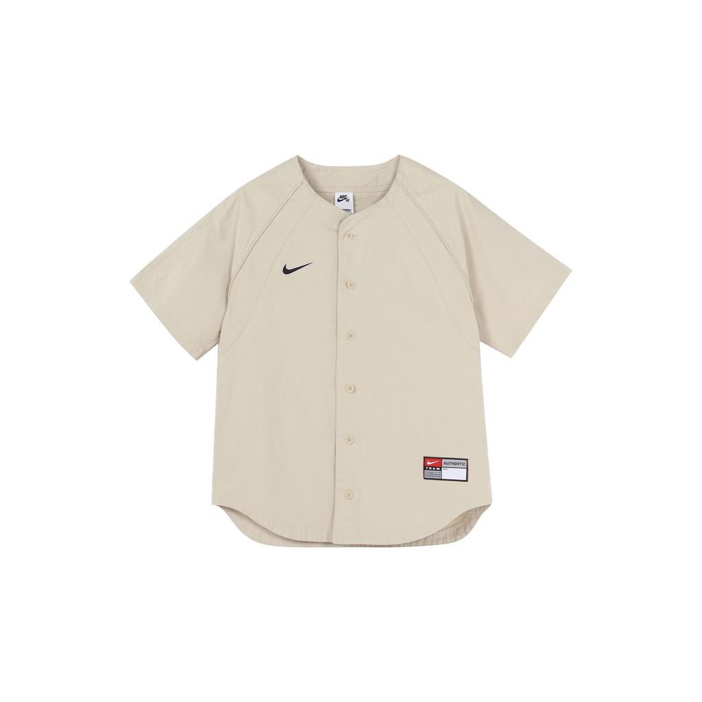 Nike SB Embroidered Logo Single-Breasted Straight-Cut Baseball Jersey Unisex Tops Mustard DQ6283-206