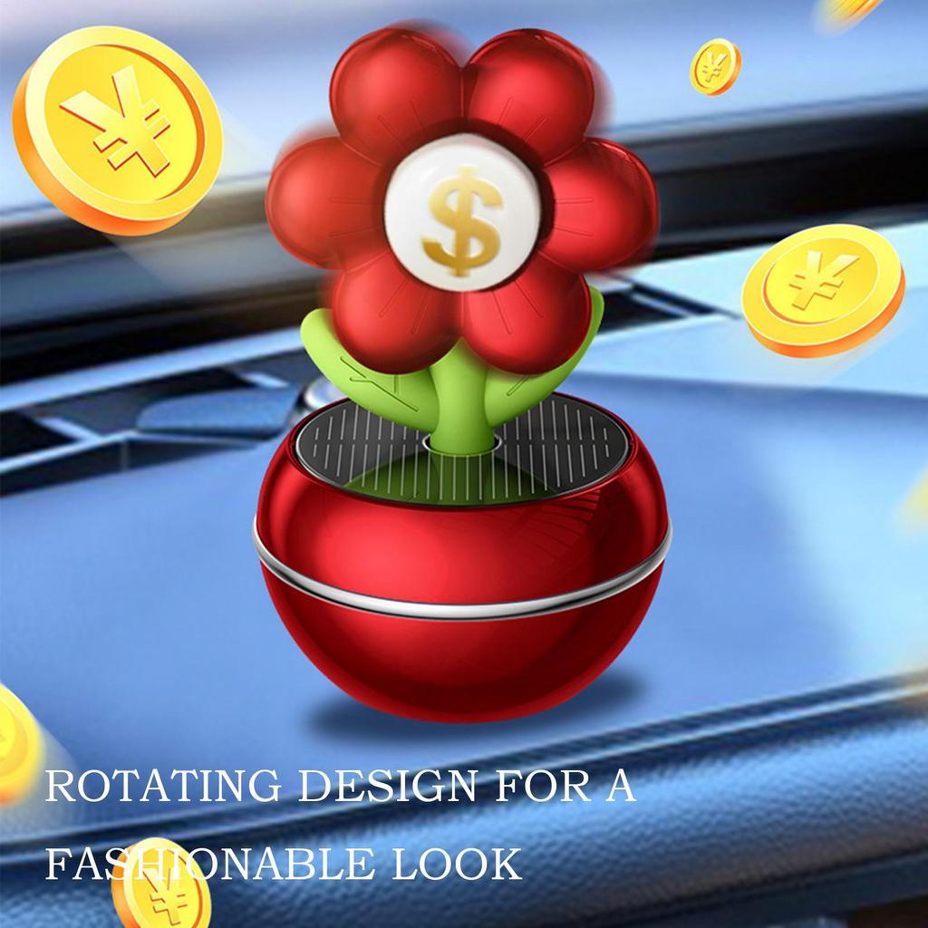 Солнечный автомобильный освежитель воздуха вращающийся аромат для приборной панели денежный цветок долговечный освежитель воздуха декор для интерьера автомобиля грузовика