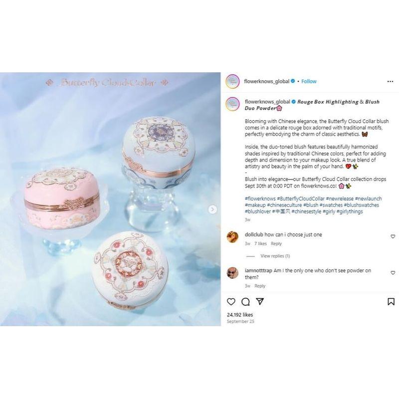 Flower Knows - Пудра-хайлайтер и румяна Butterfly Cloud Collar - 02