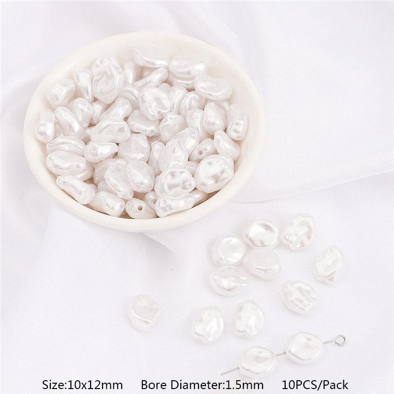 10/20 шт./упак., высококачественные бусины из АБС-пластика с искусственным жемчугом неправильной формы, свободные бусины для ожерелья, ювелирные аксессуары