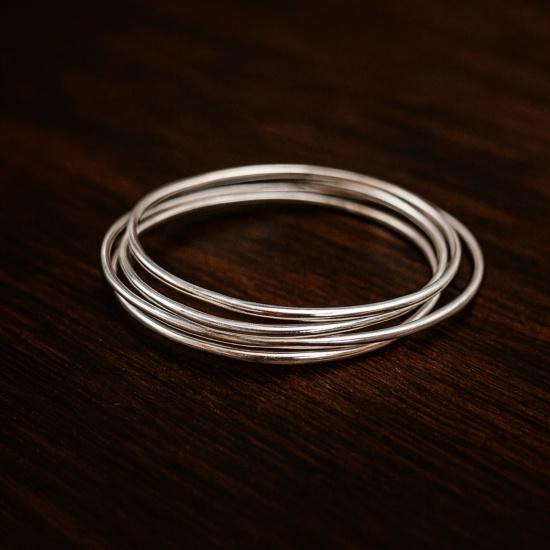 925 Sterling Silver Bangles, Set of 5 Bangle, Simple Everyday Wear Handmade Jewelry