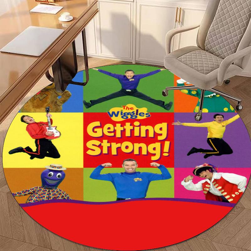 The Wiggles Printed Round Rug Carpet Chair Rug Area Rug Entryway Doormats,for Office Chair Living Room Bedroom Kitchen Room.