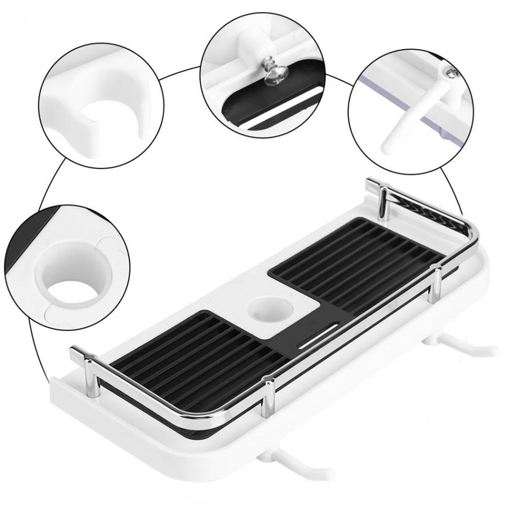 Регулируемая полка для ванной комнаты, держатель для хранения, душевая штанга, органайзер для слива шампуня и геля