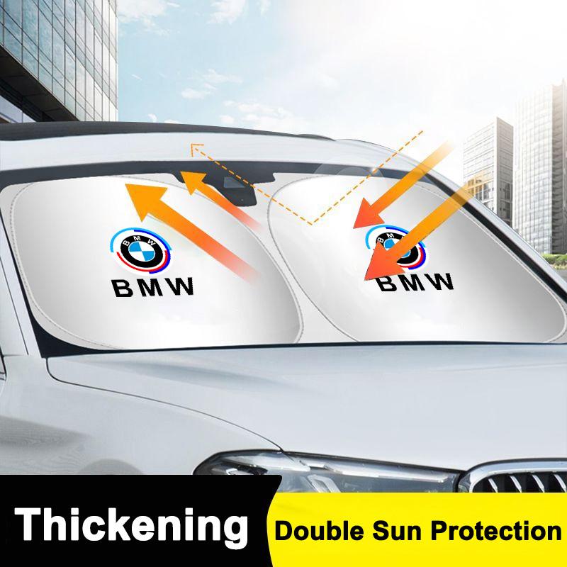 Thicken Car Sun Visor Sunshade Strong UV Resistance Front Glass Sunscreen For BMW 50th Anniversary 1 3 5 7 series E83 F16 E70 vdkc30