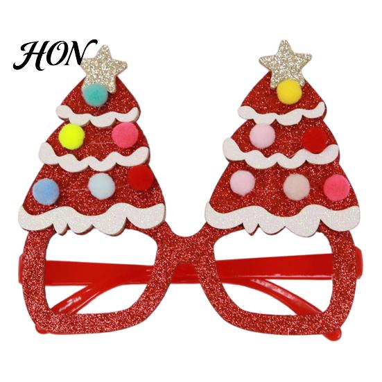 Christmas Theme Party Supplies Glasses, Glitter Glasses Frames, Novelty Elf Snowman Santa Claus Elk Frames Reindeer Eyeglasses Costume for Holiday