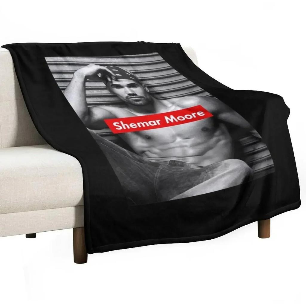 Music Vintage Shemar Moore Cool Gifts Music Fan Throw Blanket Stylish Warm Blanket for Living Room Bedroom