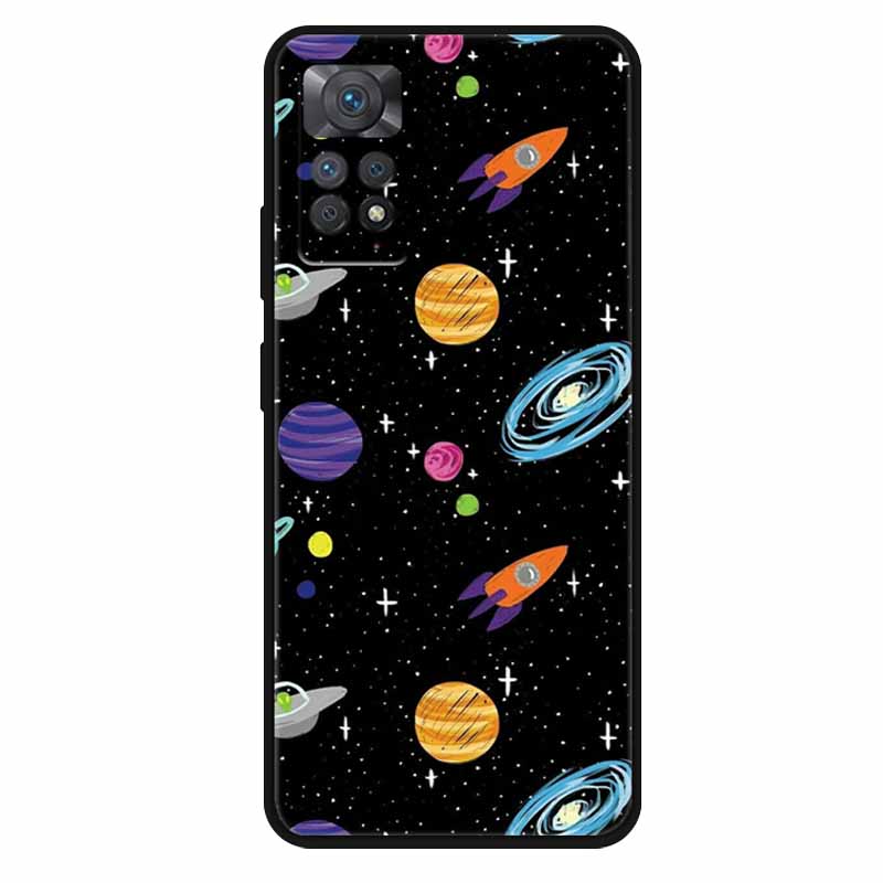 Чехол For Xiaomi Redmi Note 11 Pro 5G Чехол Крутой Космос Мягкий Силикон ТПУ Чехлы Для Xiaomi Redmi Note 11Pro 5G Волк Защитный Корпус