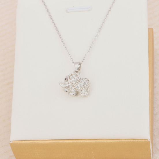 Ожерелье в виде слона для женщин, цепочка со слоном и ключицей, благоприятное украшение в виде животного для девушки