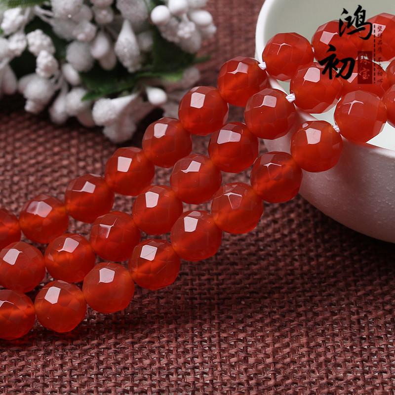 Hongchu Crystal Natural red agate64Faceted loose beads Natural Red Agate Faceted Loose Beads