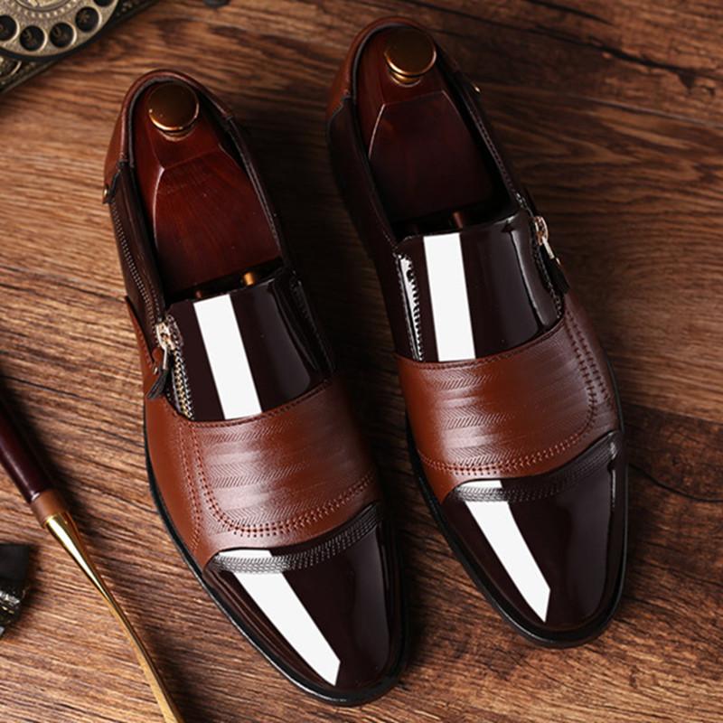 Модные мужские мокасины слипоны удобные повседневные туфли на плоской подошве мужские дышащие мокасины слипоны на молнии мягкие кожаные туфли мужские большой размер 48