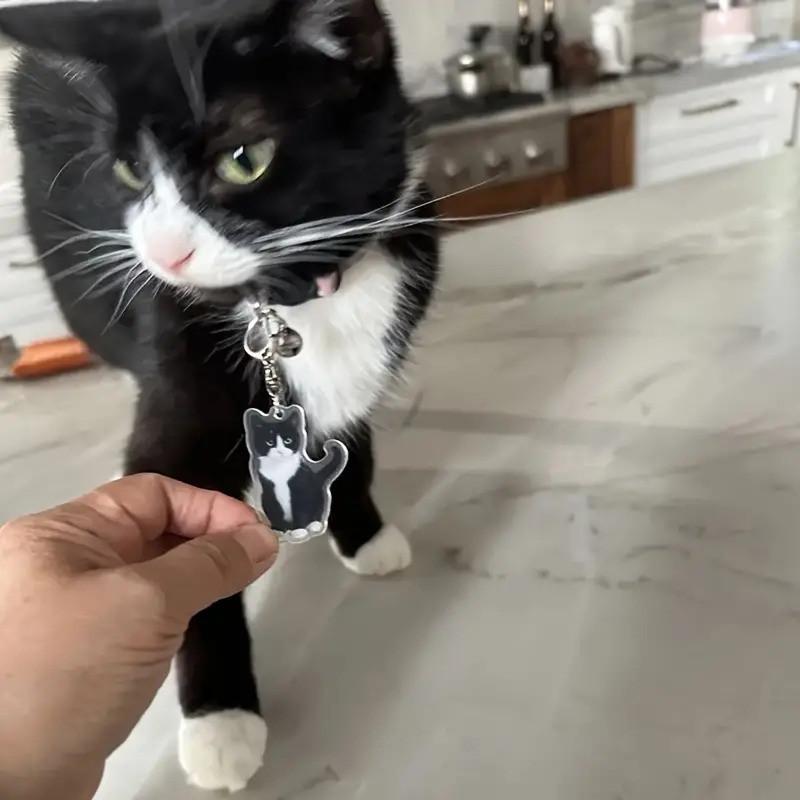 1pc Black And White Tuxedo Cat Keychain 2D Acrylic Cat Pendant Inch Thick Double Sided Design Animal Key Ring Charm For Backpacks Gifts