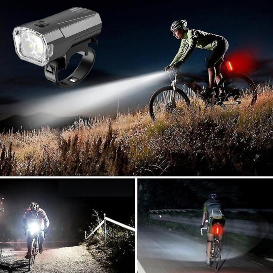 Bicycle Headlight Waterproof Modes Adjustable USB Rechargeable Universal MTB Road Mountain Bike Night Riding LED Front Lamp