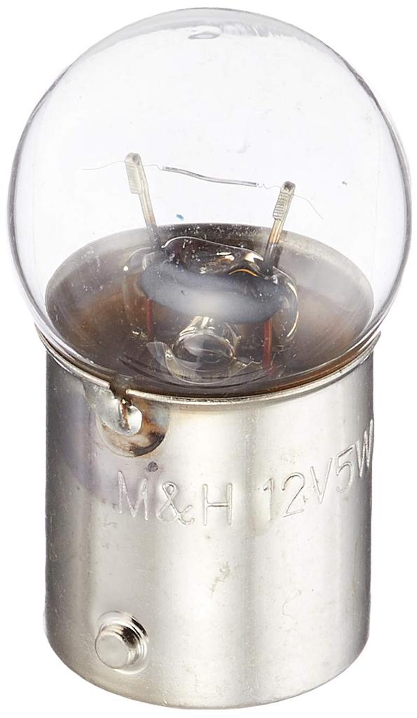 M&H Matsushima Light Bulb 12V5W Clear G18 BA15S 2 Pieces A5105 Light Bulb