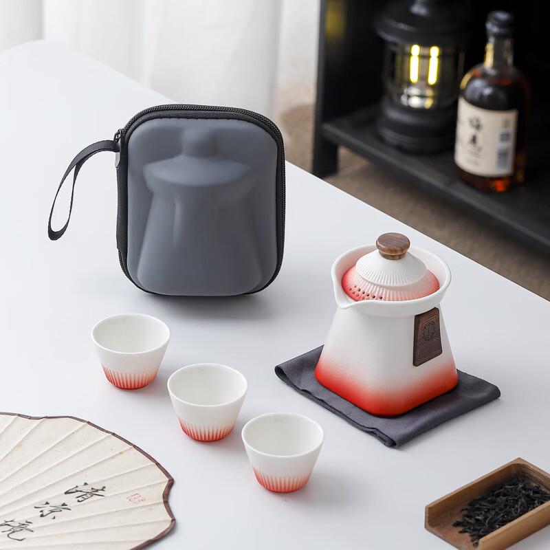 Forbidden City Imperial Style Ceramic Travel Tea Set