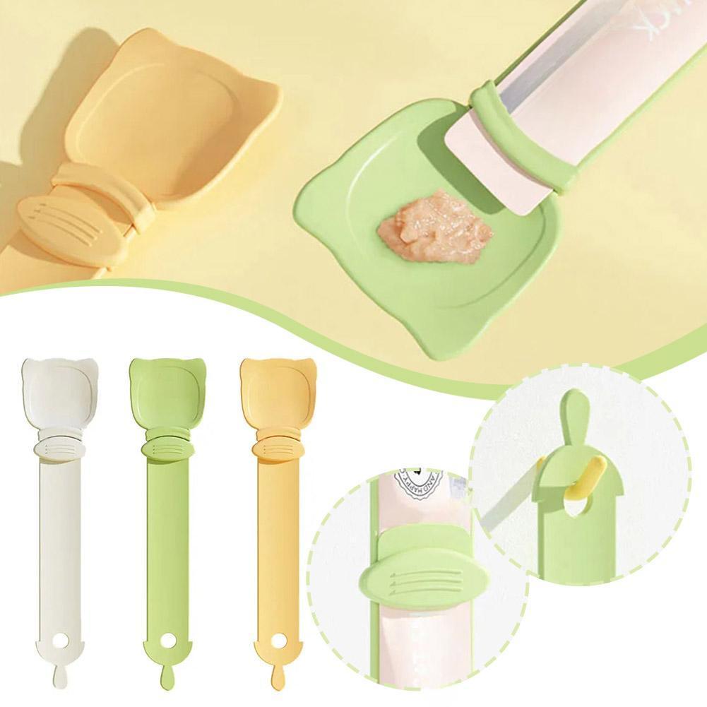 Cat Strip Feeder Spoon Spoon Handle Cat Food Strip Squeezer Pet Meat Mud Food Squeeze Treat Dispense Spoon For Cats Pet Supplies