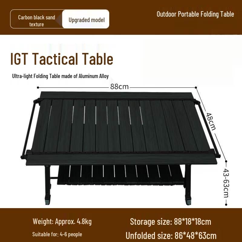 ZISIZ Upgraded Multi-functional Camping Folding IGT Lift Table