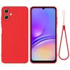 Для Samsung Galaxy F07 4G/M07 4G/A07 5G/A07 4G Жидкий силиконовый чехол Задняя крышка телефона с ремешком для руки