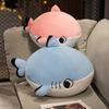 Cute Round Shark Pillow Plush Toy Doll Blue Shark Doll