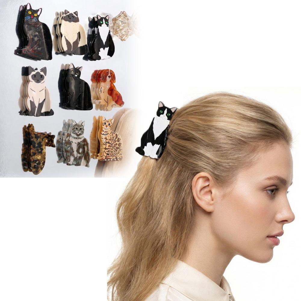 Korean Style Cat Hair Claw Clip Cartoon Acetate Hair Clips Gifts Shark Clip For Women