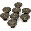 8pcs 1.14×0.87 Inch Vintage Round Drawer Pulls, Cabinet Knobs with Screws for Nightstand, Cabinet & Drawer