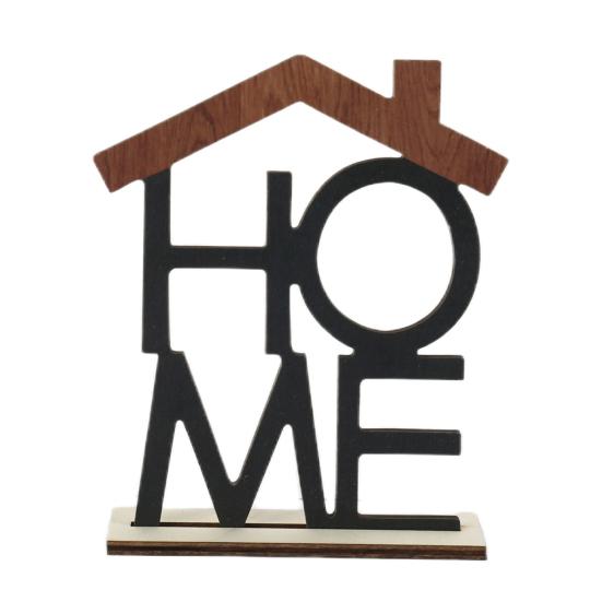 LOVE HOME Desktop Decoration with Base Room Home Office Living Wooden Table Centerpiece Hollow