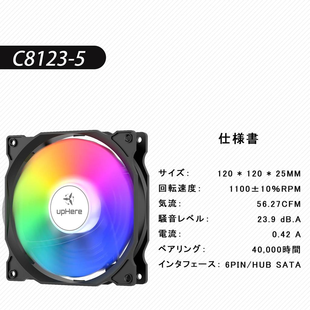 Novonest 120mm RGB PC Case Illuminates Quiet 25mm Remote Set of Black Frame Fan, Inside, Type, Thick, 6PIN, Control, 5,