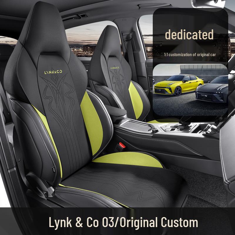 Lynk&Co 03 Suede Saddle Pad: Half-Wrapped Car Seat Cushion Cover