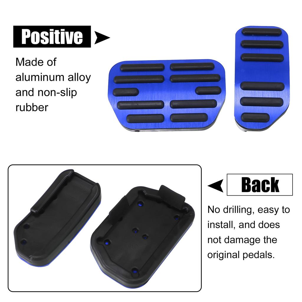 X AUTOHAUX Brake Foot Pedal Pad Kit Non Slip Drilling Aluminum Alloy Axle Pedal