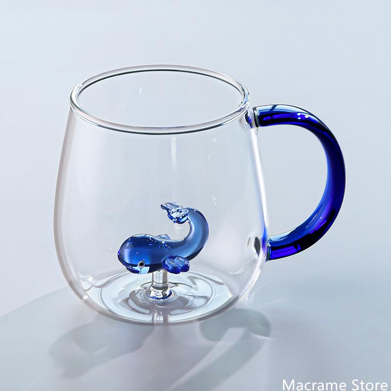 3D Animal Flower Built-in Glass High Borosilicate Glass Heat-resistant Transparent Glass Drinking Cup Milk Coffee Juice Glass