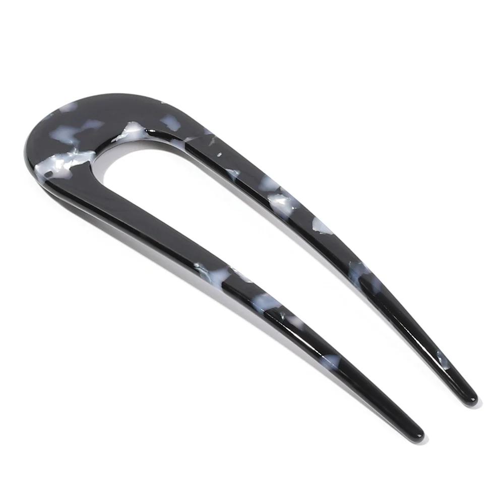 U Shaped Hairpin French Style Hair Stick Shell Hair Pin Metal Hair Pin Fork Sticks Pins for Women Girls Hair Styling Accessories