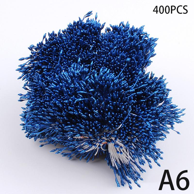 400Pcs Mini Flower Stamen Artificial Pearl Pistil Double Heads DIY Floral Craft For Wedding Decor Needlework Scrapbooking