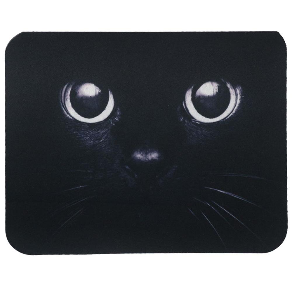 Rubber+cloth Black Cat Gaming Mouse Pad 9.45 X 7.87 X 0.12 Inches Rubber Base Mouse Pad  Office