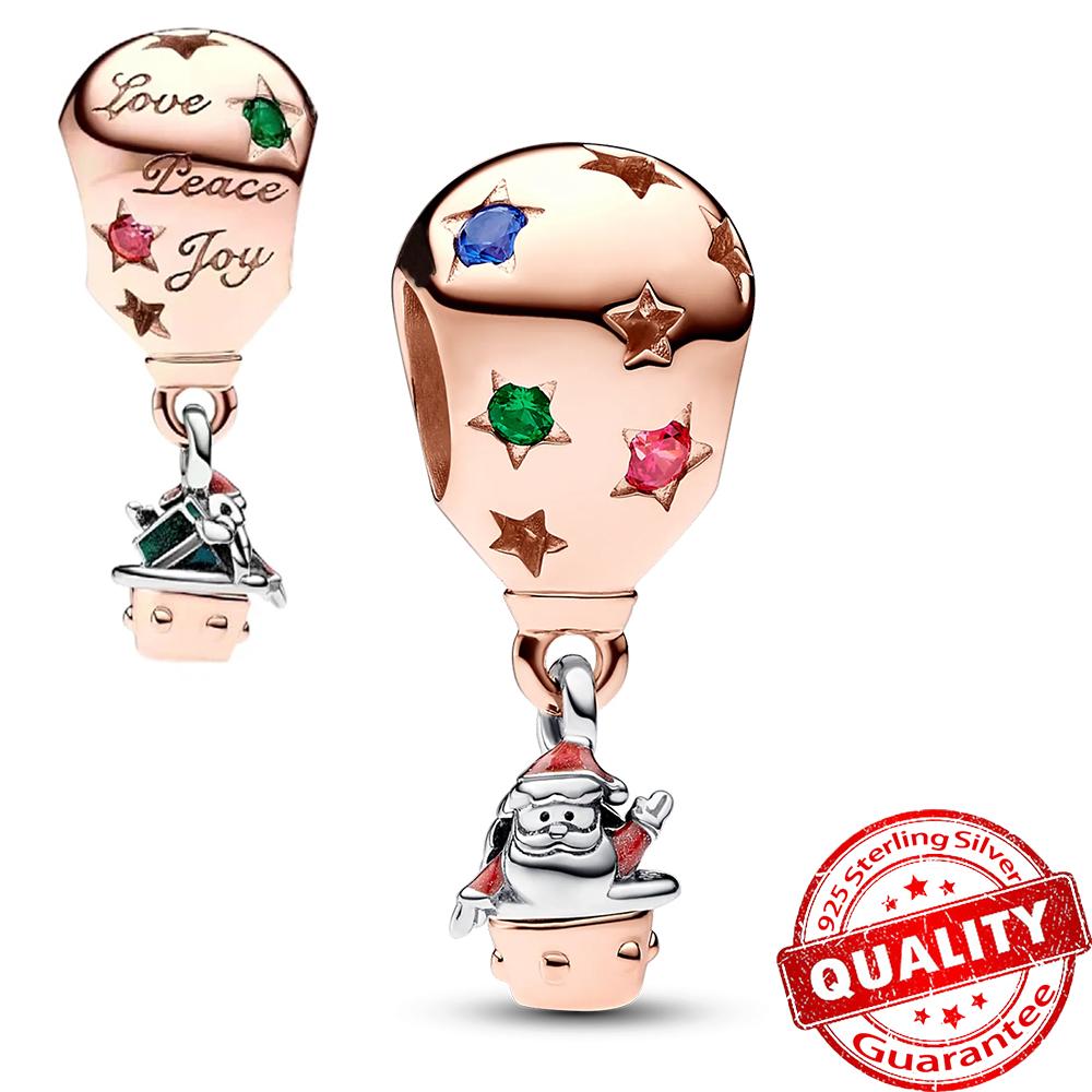 Медные носки-мышки и бусины-снежинки и подвеска-олень Подходит для браслета Хэллоуин Рождественский кулон Подарки