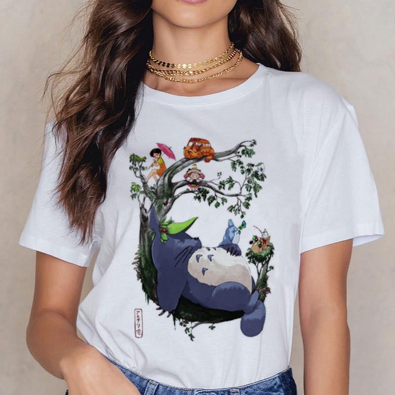 Футболка Тоторо Studio Ghibli женская Harajuku Ullzang футболка модная аниме футболка забавные футболки с героями мультфильмов женские футболки