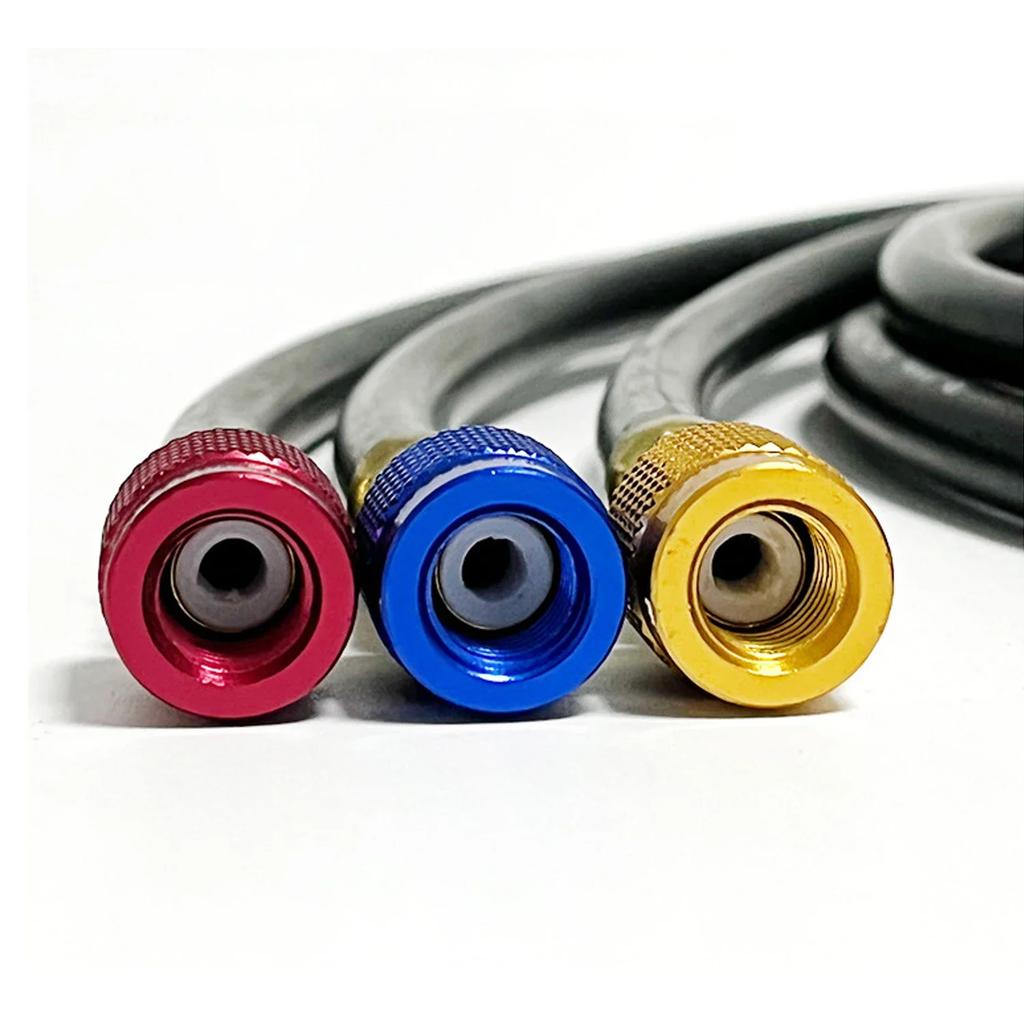 1M/1.8M R410A AC Charging Hose Set 1/4'' SAE 800 PSI for HVAC Air Condition Refrigerant Hoses R134A R12 R22 R502 Air Condition