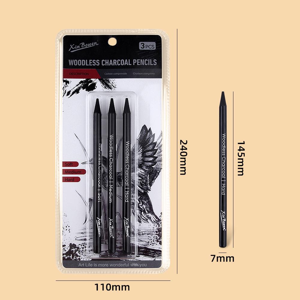 3-Piece Set Soft Medium Hard Sketching Pencils for Students & Artists